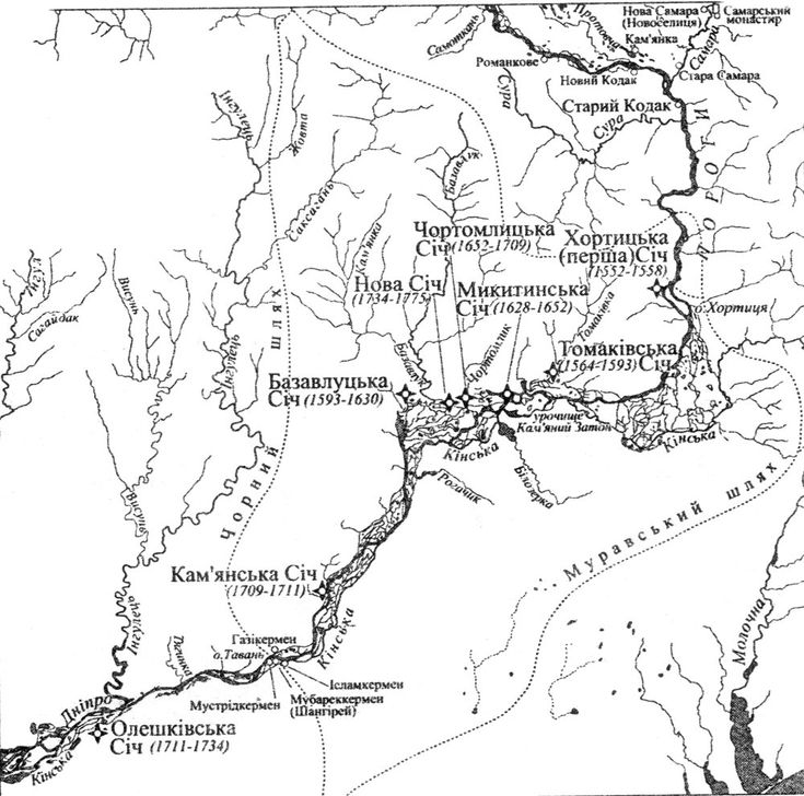 Map of the location of the Sich
