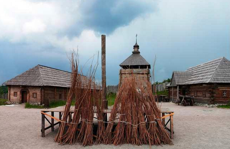 Cossacks at the execution deck, a scene from the punishment of a criminal